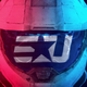 A Spartan wearing the eUnited logo on their visor stares intensely into the distance.
